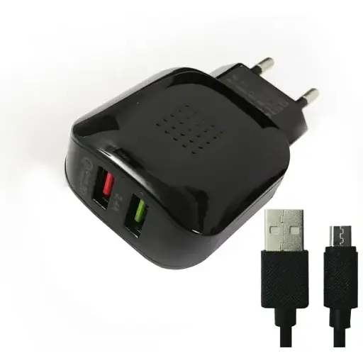 Мережевий зарядний пристрій Grand GQ-C01 2 USB швидке зарядне QC 3.0 - фото 1