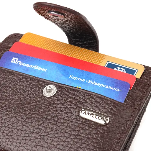 Мужской кожаный кошелек Canpellini 10.6х9х1 см acs0025043 - фото 3