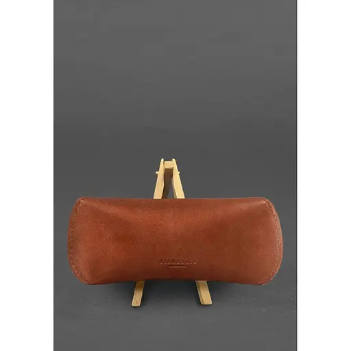 Кожаный чехол для очков BlankNote Crazy Horse с клапаном на магните Светло-коричневый  - фото 3