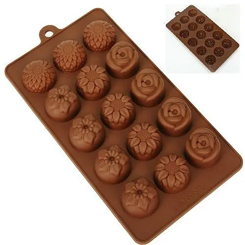 Форма силіконова Stenson Квіти для цукерок та льоду 20х11х2 см 15 шт. в асортименті (MH-3438) - фото 2