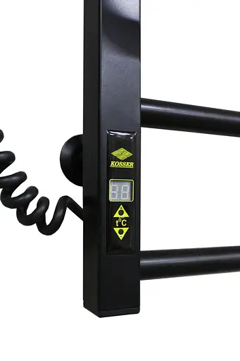 Електрична рушникосушарка KosserНеліо 800x500/8 ЕL тайм. нержавіюча сталь (чорний) ДН01EL, Чорний матовий, Ліве - фото 3