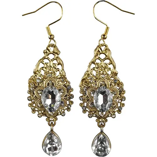 Сережки ажурні з камінням - фото 1