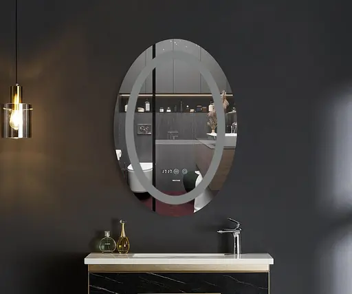 Дзеркало Mixxus Plain MV02-60x80 (LED Touch, годинник, антизапотівання, димер, регулювання яскравості) MI6933 - фото 6