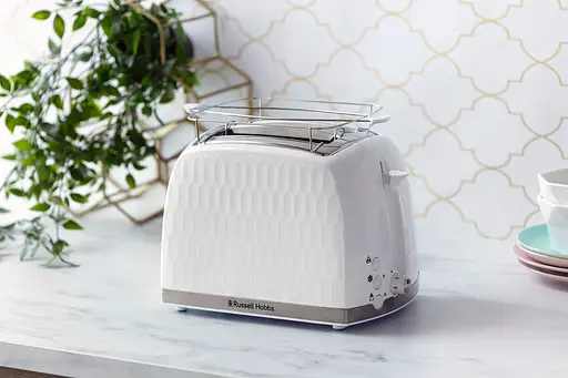 Тостер Russell Hobbs Honeycomb 850 Вт пластик широкі слоти білий - фото 7