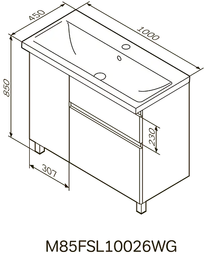 Тумба з умивальником AM.PM X-Joy підлогова 100 см ліва 2 ящики білий M85-FSL10026-WC10026WG38 Білий - фото 4