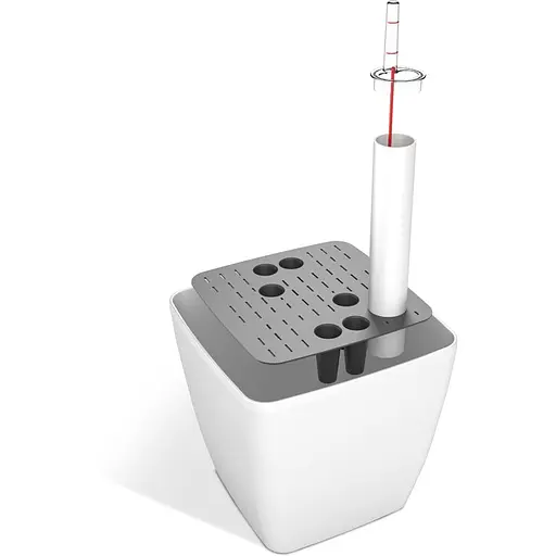 Цветник Plastkon Quadrato Flower Lover со оросительной системой белый (23195) - фото 3