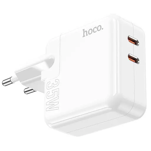 Зарядний пристрій Hoco C110A Lucky 35 W 2 виходи порти USB-C - фото 3