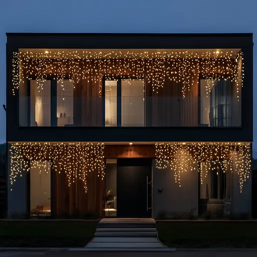 Уличная гирлянда Бахрома GarlandoPro 25 м 405 LED черная проволока Желтая 25MBY - фото 5