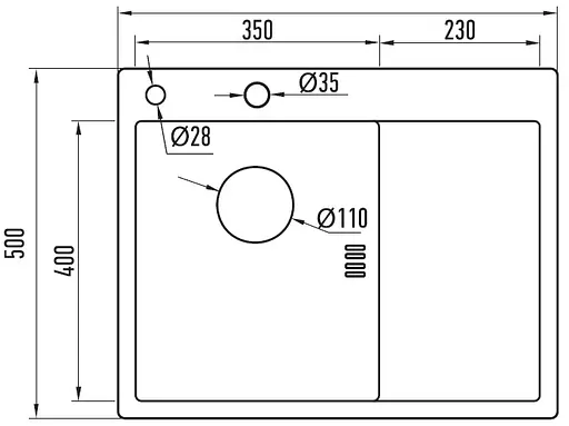 Кухонна мийка з нержавіючої сталі Mixxus MH6350L Nano-Black MI7045, Графит - фото 2