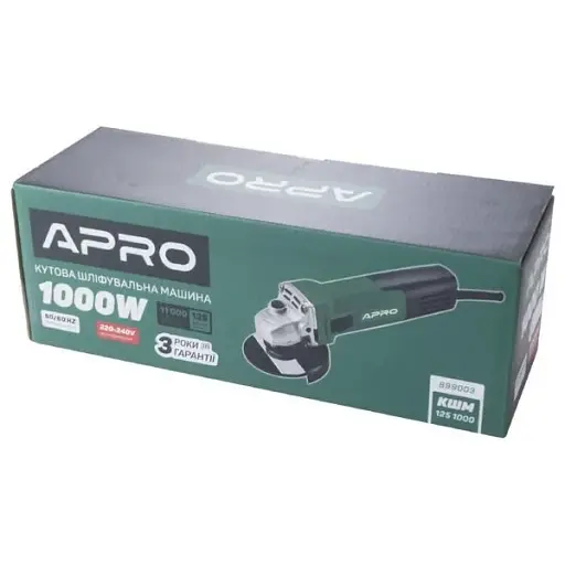 Болгарка шліфувальна кутова (КШМ) Apro 125/1000 30412 - фото 5