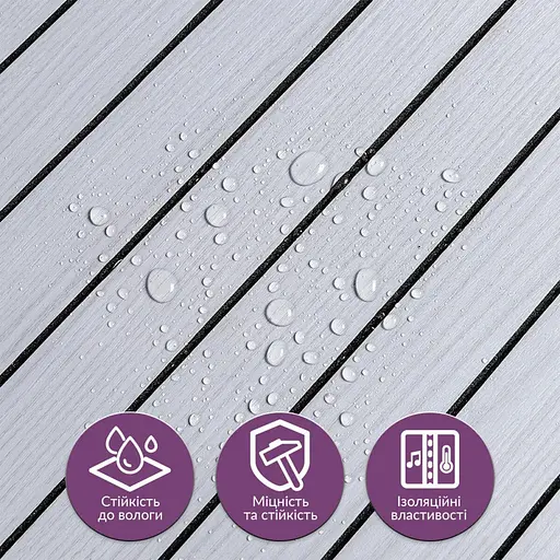 Покрытие виниловое самоклеющееся 3D рейки 600х600х2,8мм Белый графит SW-00002193 - фото 4