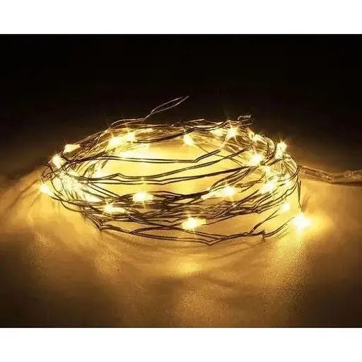 Светодиодная гирлянда Струна Свет Капля Росы Проволока 2 м 20 LED батарейки теплый Белый