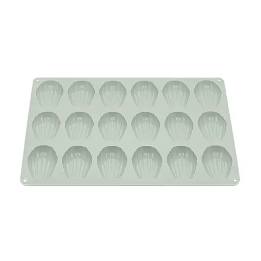 Форма силиконовая для выпечки печенья Мадлен на 18 ракушек 32х24х1.4 см C381, Kitchen Master Зеленый 87172 - фото 6