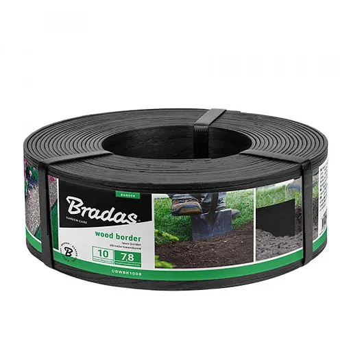Бордюр Bradas WOOD BORDER 78 мм х 2,8 мм х 10 м чорний OBWBK1008 - фото 1