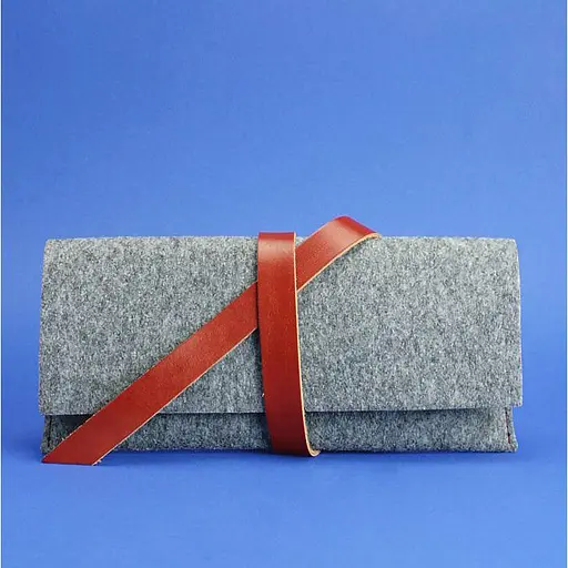 Тревел-кейс 1.0 из фетра с коричневыми кожаными вставками - фото 6