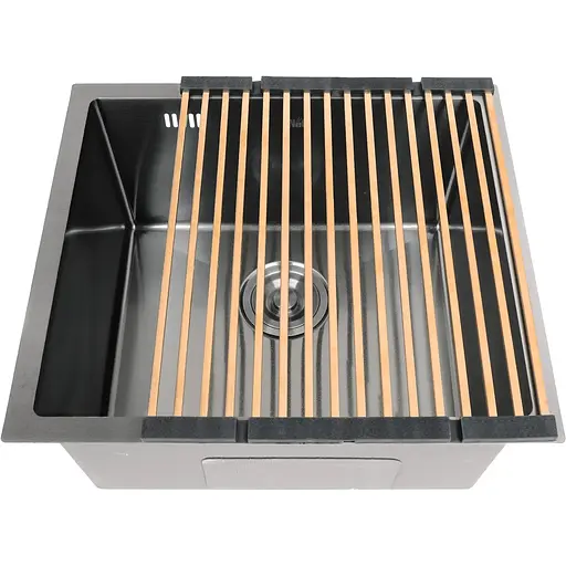 Черная кухонная мойка Nett NВ-5045 из нержавейки 50 см под столешницу 1.5 мм - фото 6