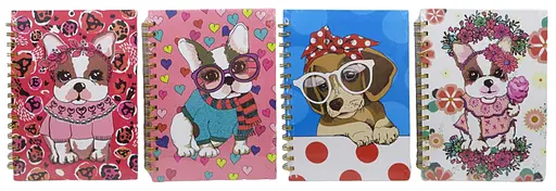 Зошит, А5, на спіралі, 80 аркушів, собачка, тверда обкладинка, клітинка (В асортименті) - фото 2