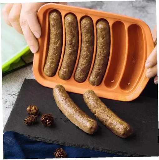 Форма для запікання випічки силіконова домашніх хот-догів, сосисок, ковбасок, кебаба кебабниця Жовтогарячий, Kitchen Master Помаранчевий 85364 - фото 6