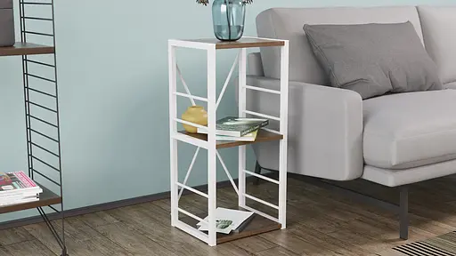 Етажерка 3/34 Ferrum-decor Серії Коннект 73x34x28 білий ДСП Дуб Сонома Трюфель 16мм (FRD-104299) - фото 3