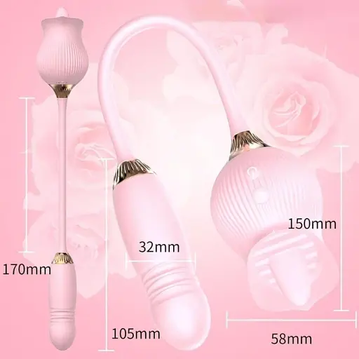 Вибратор I’MCUM Pulse Rose 3D со стимуляцией клитора, 10 режимов лизания, вращения, имитация толчков (7970379617738) - фото 7