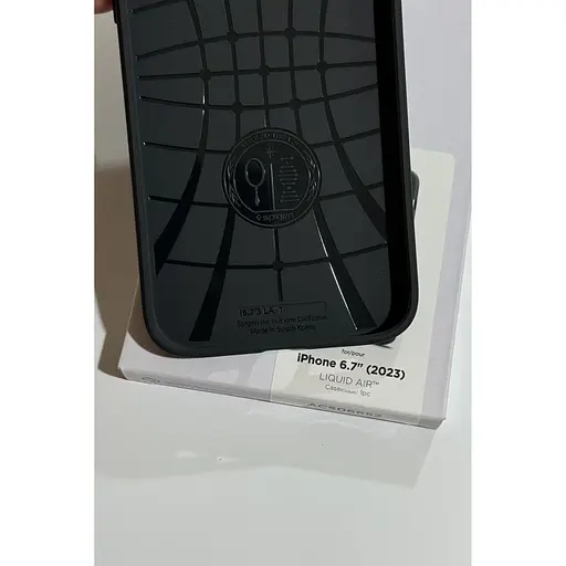 Оригинальный противоударный чехол Spigen Liquid Air Armor для iPhone 15 Plus/14 Plus Abyss Green ACS06652 - фото 8