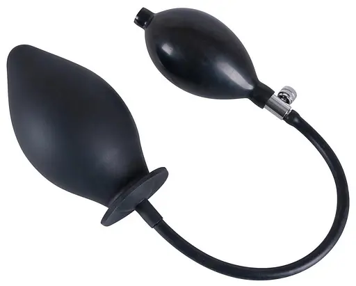 Анальна пробка True Black Inflatable Anal Plug 11.5 см (чорний) - фото 2