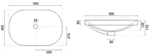 Умивальник Rea Arleta врізний білий REA-U8700, Білий - фото 4