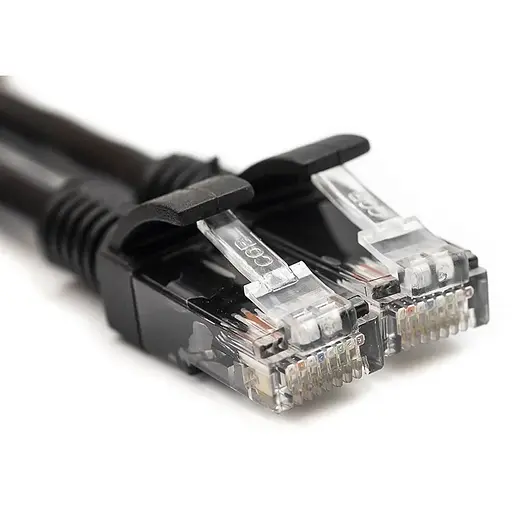 Патч-корд PowerPlant Cat5E UTP 35 м черный