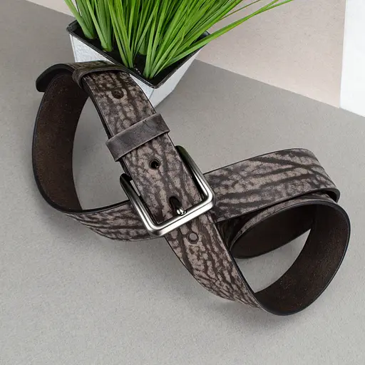 Ремінь чоловічий шкіряний під джинси коричневий PS-4049 (130 см) - фото 3