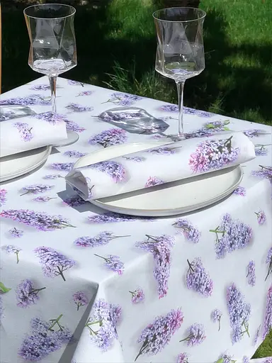 Водовідштовхувальна Скатертина з 3D принтом Бузок 160х120 см Бузковий - фото 2