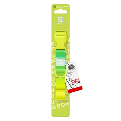 Нашийник для собак з нейлону Waudog Nylon Recycled з QR-паспортом градієнт пластиковий фастекс XL Ш 25 мм Д 37-58 см - фото 3