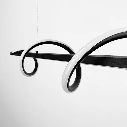 Закрученная LED люстра в черном корпусе в 2-х размерах Ст. H 22L BK | Line F - фото 9