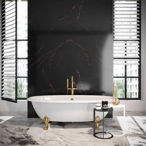 Ванна окремостояча матова Amdcon Olmpa 180x90 біла з литого каменю золоті ніжки OLMPA_180_nzhk-g_MAT Білий матовий - фото 3