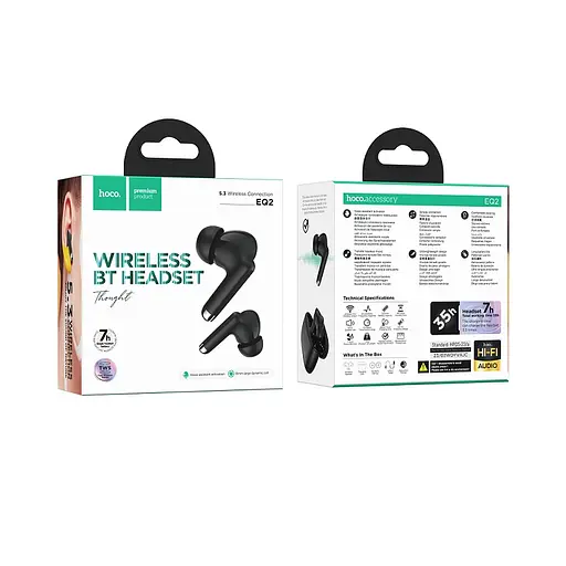 Бездротові навушники HOCO EQ2 Thought true wireless BT headsetBlack - фото 6