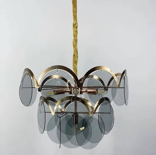 Люстра Industriel Verre з пластинами сіро-блакитного кольору | Арт. AT 08/7 | Line F - фото 6