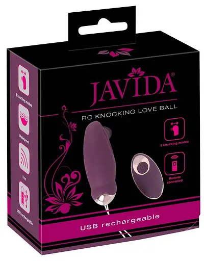Віброяйце Javida RC Knocking Love Ball 17.5 см фіолетовий - фото 9