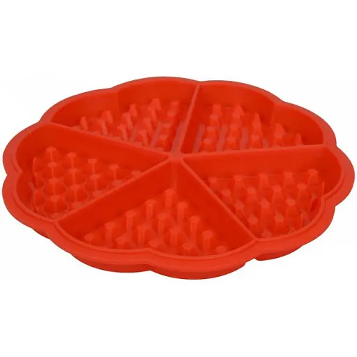 Силиконовая форма для выпечки вафель Сердце, Kitchen Master Красный 82546 - фото 2