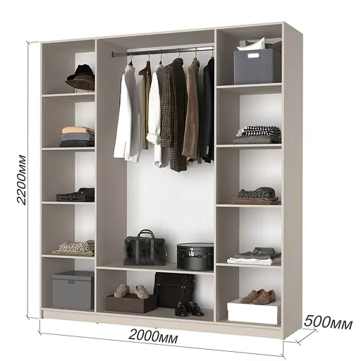 Шафа 4-дверна MebelStar Оскар Gloss BL-B, стандарт 200x52x220 см Антрацит/Антрацит (MBS-5306) - фото 5