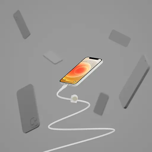 Belkin Кабель USB-A - Lightning плетеный, силиконовый, с ремешком на магните, 1м, белый - фото 6