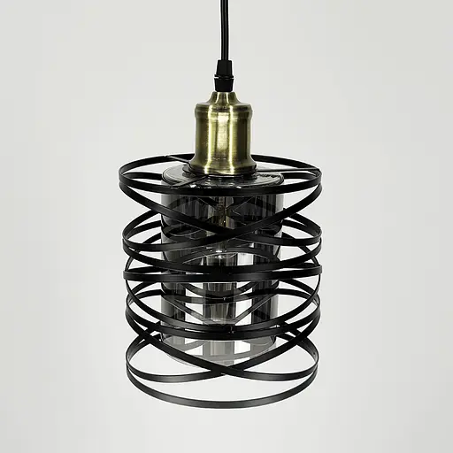 Підвіс у чорному корпусі з графітовим плафоном 16х16 см | Арт. 12333/1 BK+GR | Line F - фото 3