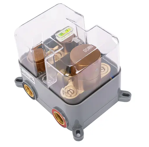 Душова система Rea Lungo brushed copper з термостатом + BOX прихованого монтажу REA-P8808, Теплий захід сонця - фото 6