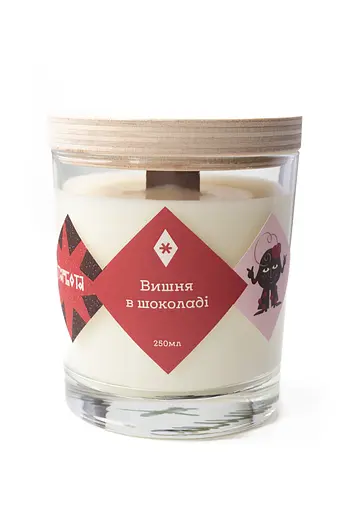 Свічка Вишня в шоколаді 250 мл, 30 год 130 мл - фото 1
