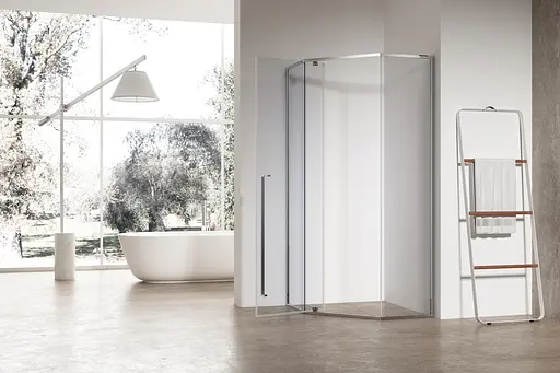 Душова кабіна без піддону Koer SR SC06-100x100x200-TR-01 прозоре скло Easy Clean 8 мм, хром KR5365, Універсальна, прозорий, хром - фото 4