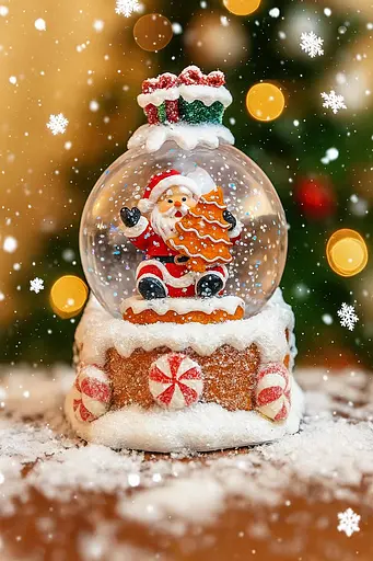 Светильник новогодний декор Шар на санях HC-Q067 LED AAх3 (13х15х17см) - фото 2