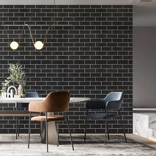 Панель стеновая 700х700х5мм Черный кирпич с белым SW-00001503 - фото 6