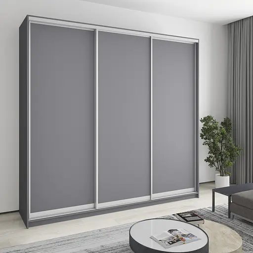 Шафа-купе тридверна MebelStar Уні AL 3ДСП 250x60x240 см Антрацит (MBS-1895)