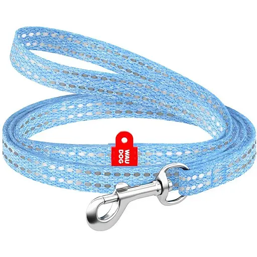 Повідець для котів та дрібних порід собак Waudog Re-cotton з відновленої бавовни світловідбиваючий, XS