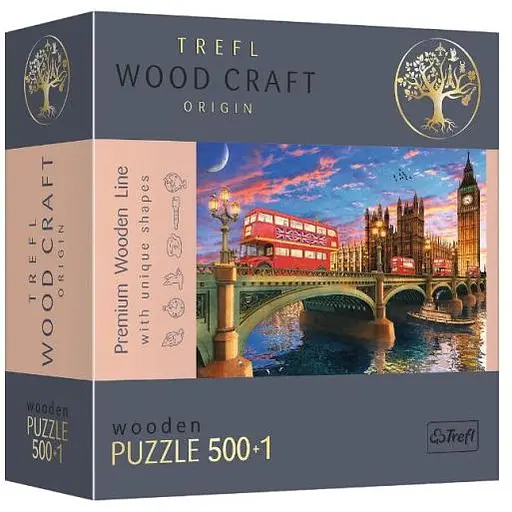 Пазл Trefl деревянный фигурный Вестминстерский дворец Биг Бен Лондон Англия 500+1 эл. (20155)