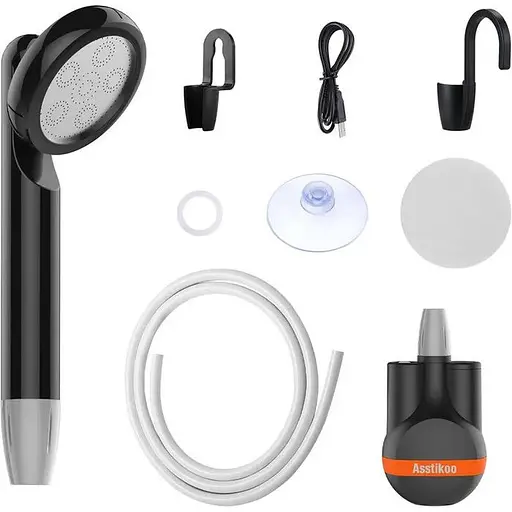 Душ для кемпинга Asstikoo аккумуляторный с насосом 3.5 л/мин