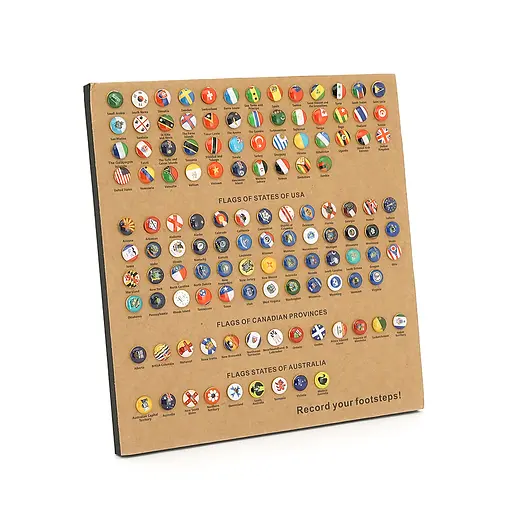 Пазл "Прапори країн світу" 291 кнопка/прапор пробкова дошка (220*210*17 мм) - фото 2
